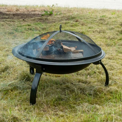 Feuerschale mit Grillrost und Stahlnetz