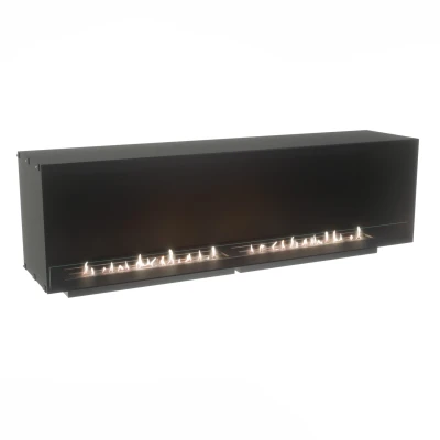 Foco One 1800 - 180 cm Breit einseitiger Einbaukamin mit gehärtetem Glas